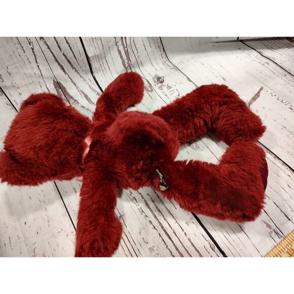 Maroon red Valentine's Day stuffed teddy bear with bow stuffed animal plush - Picture 5 of 6